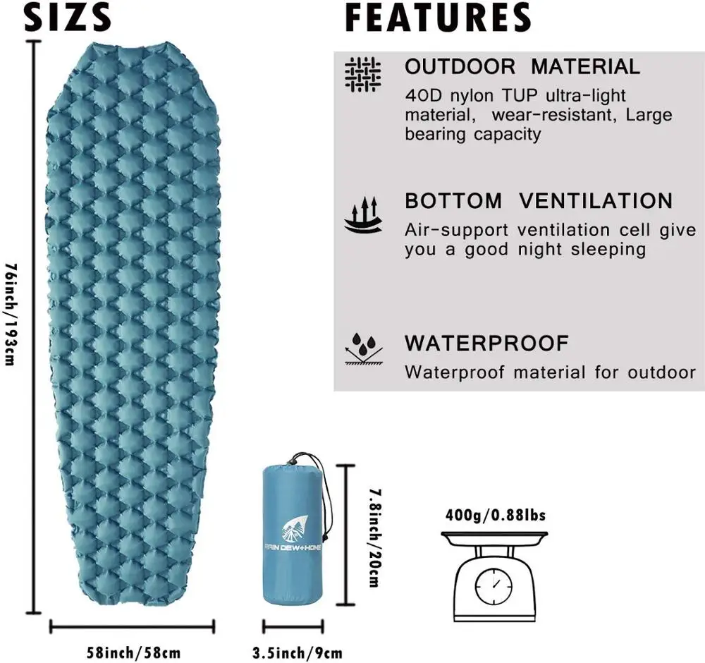 
Popular high quality sturdy and durable outdoor light weight camping mat sleeping pad for camping or hiking 
