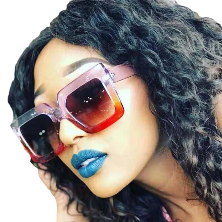 

2021 Trendy Square Luxury Sun Glasses Oversized Sunglasses Women Big Frame Square Sunglasses 2021