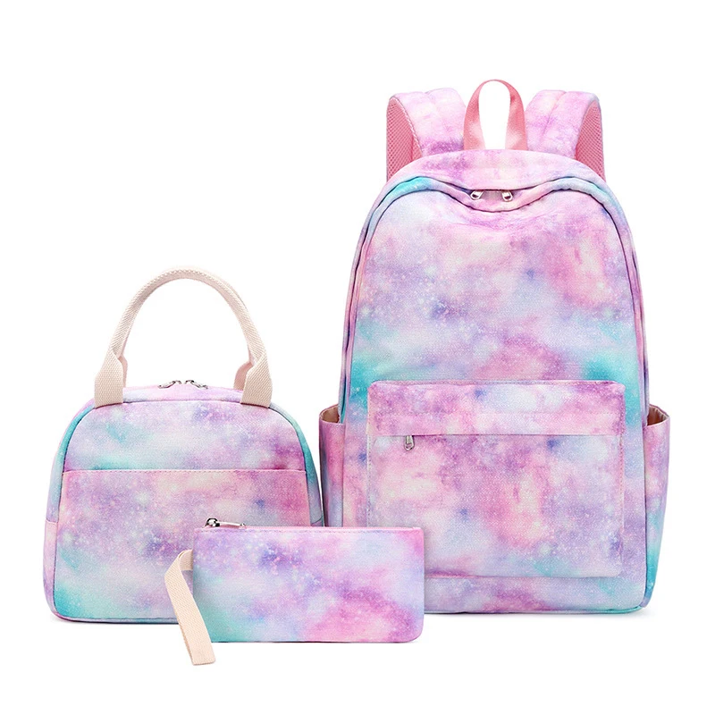 

Wholesale Backpacks China Girl School Bag with Lunch Bag 3PCS Sublimation Backpacks For School Children, Yellow