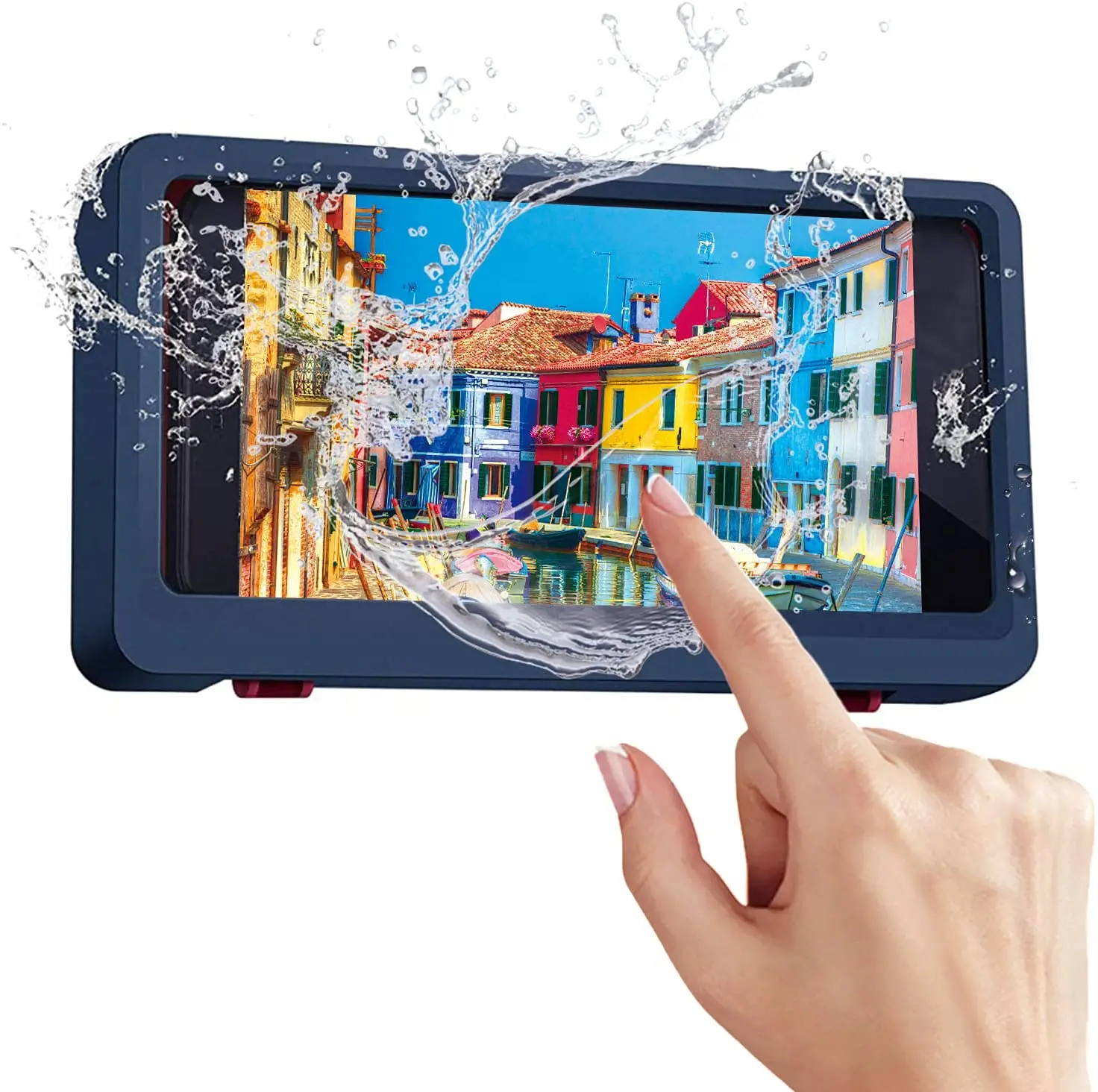 

Waterproof abs mobile phone holder flexible anti fog bathroom tub wall mount smart cell phone stand for shower, Coffee, orange, blue
