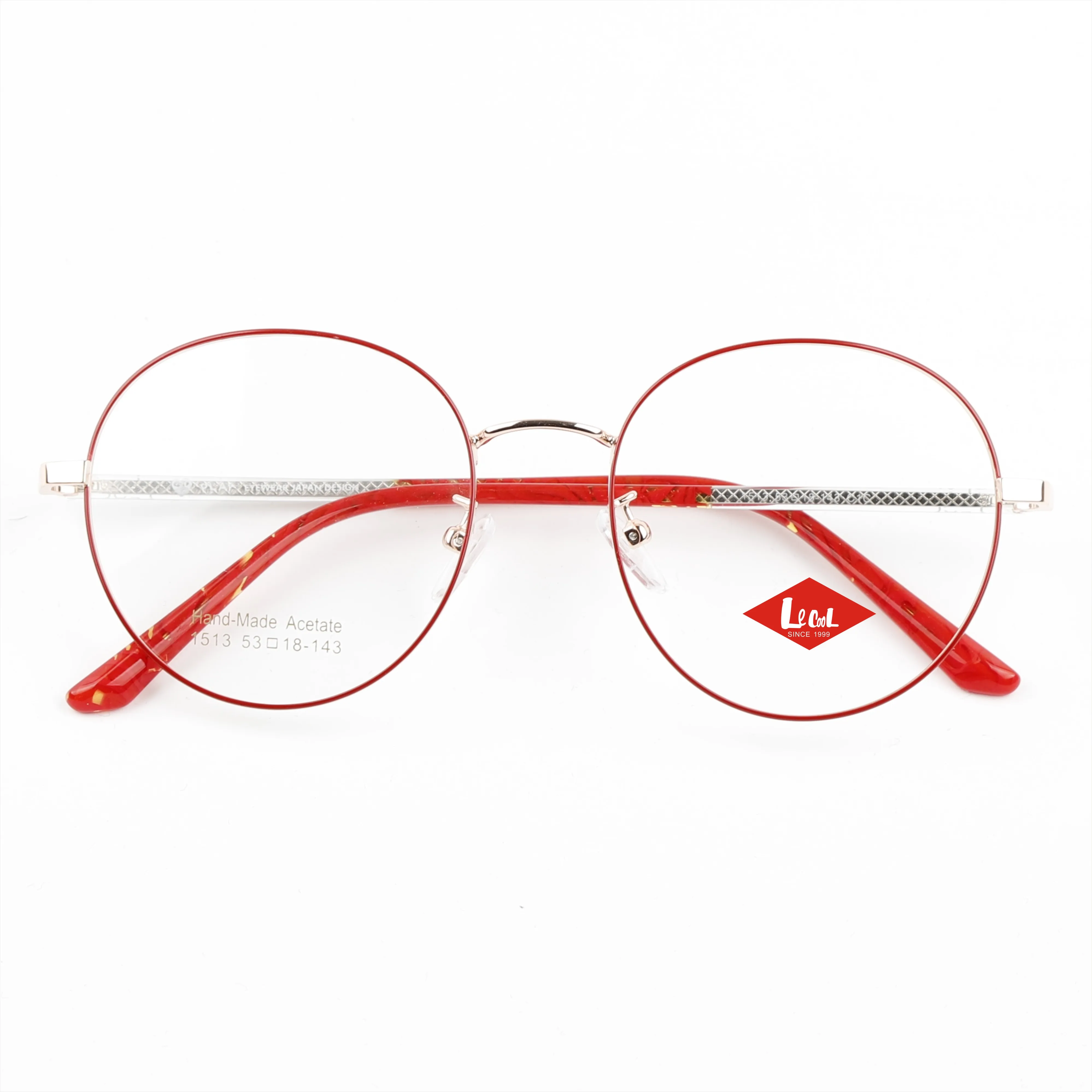 

High Quality Handmade Spectical Red Round Reading Glasses Anti Blue Ray Spectacle Myopic Eyewear Specs Frame Custom Guangzhou