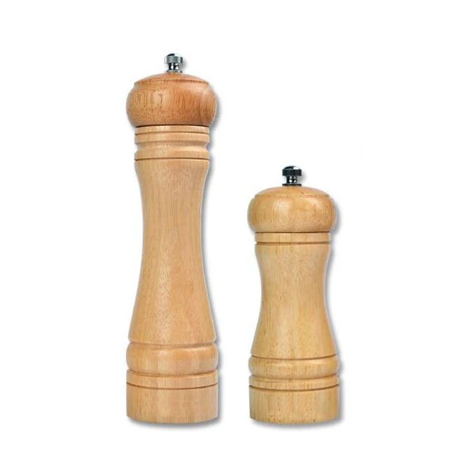  2-Piece Salt and Pepper Grinder Set, 8 Inch Wooden