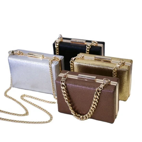 

Hot Style Wholesale Women Party Customised PU Clutch Hand Bags Gold Chain Shoulder Bag