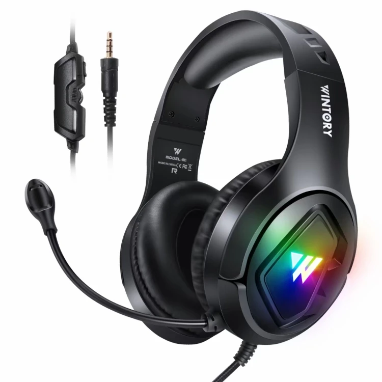

Dropshipping Wintory M1 USB + 3.5mm 4 Pin Adjustable RGB Light Gaming Headset with Mic