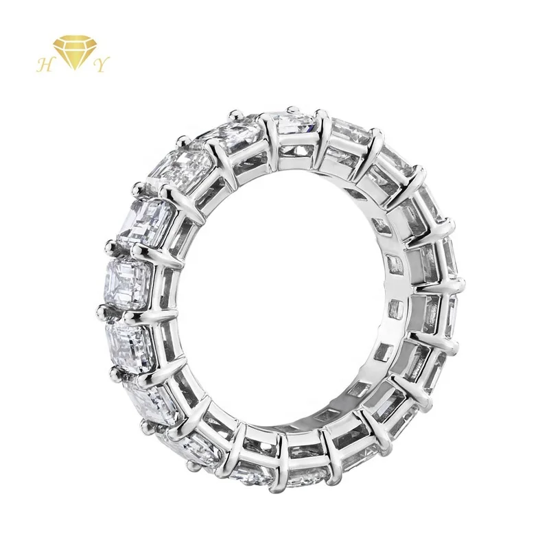 

HY Emerald cut diamond Eternity band DEF color VS Clarity 8.5ct TW classic tennis ring in 14k solid gold, Gold color