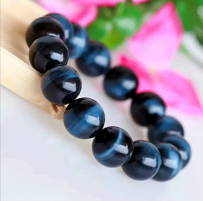 

2019 Best grade AAA Blue Tiger Eye Gemstone Round Loose Beads for Jewelry Making Findings Accessories, As photo