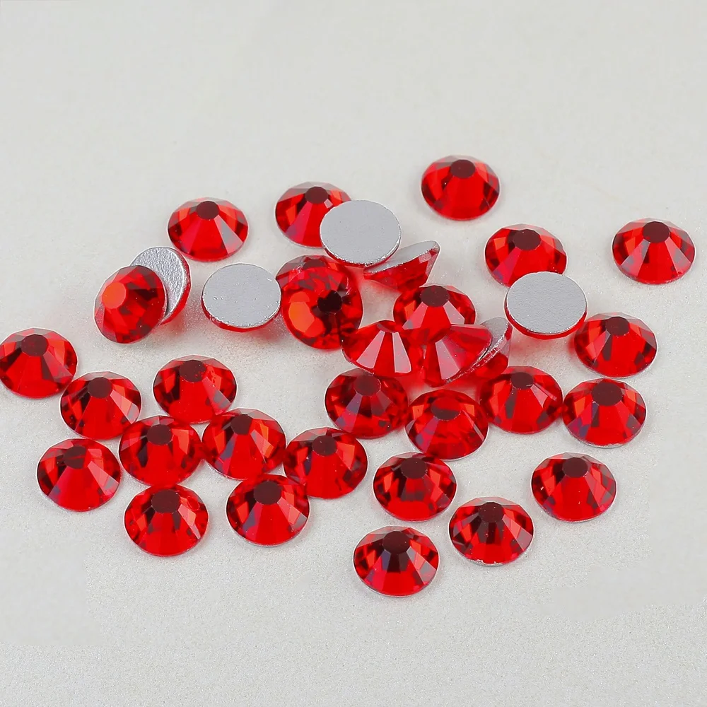 

Pujiang wholesale Lt.siam strass flatback glass,DIY nail art rhinestones,SS3-SS20 All sizes and colors