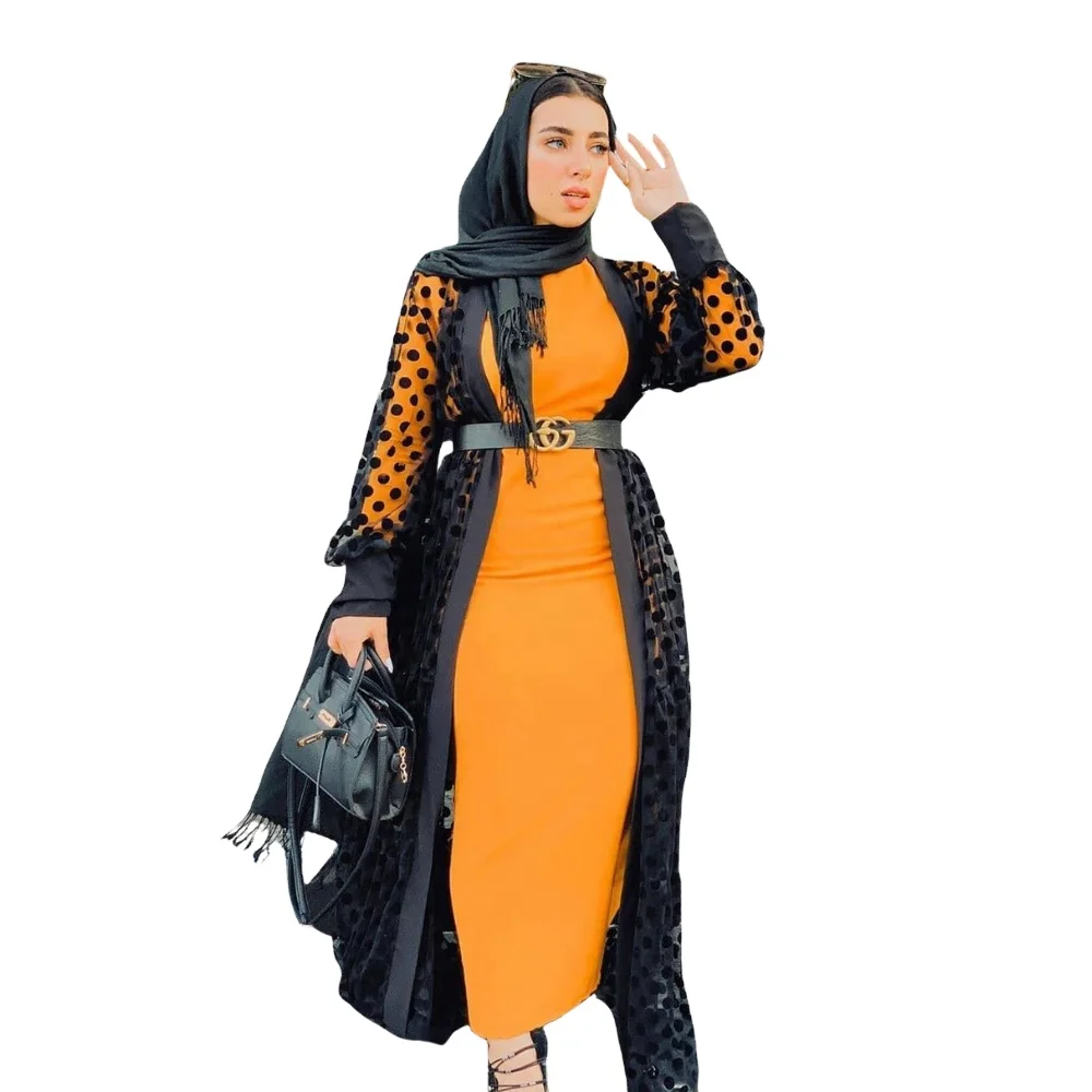 

2021 Dubai Kimono Velvet Open Abaya Women Muslim Dress Islamic Clothing Islamic Clothing Muslim Dresses Dresses For Muslim Women
