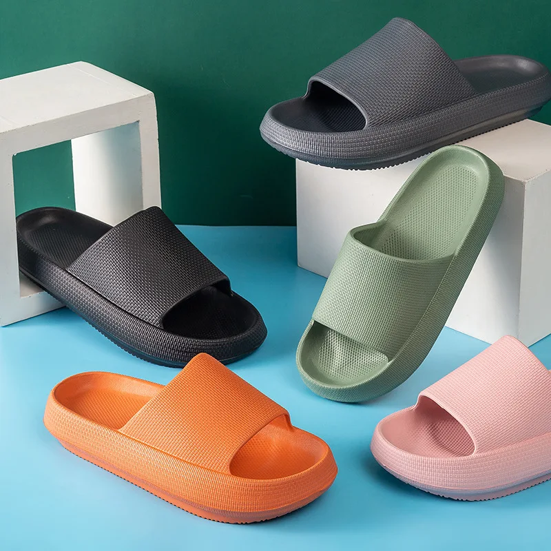 

custom logo summer beach fashion eva house bedroom women men slippers, Candy color