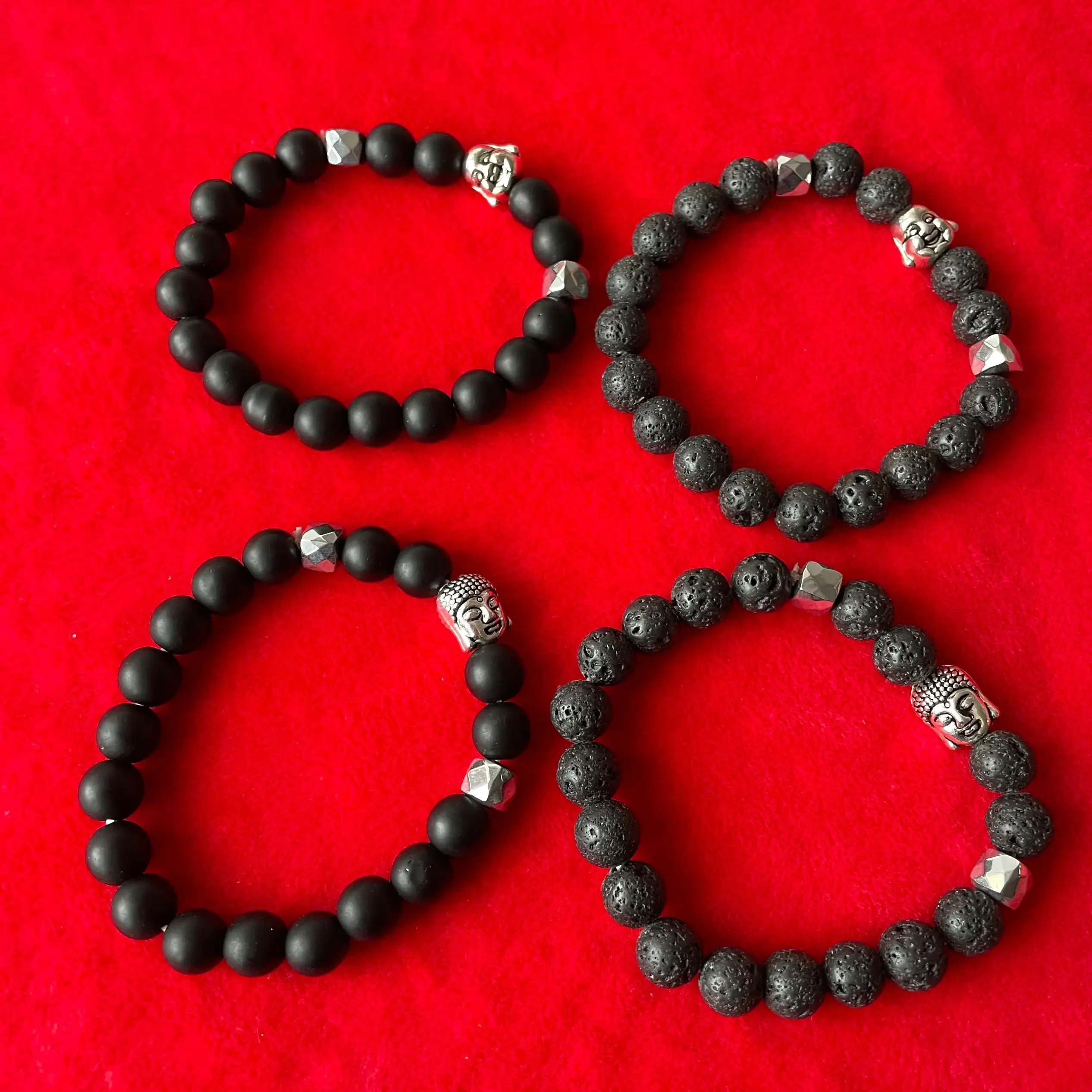 

2021 Hot sell Women men 's Lava volcano stone buddha beads bracelets cheap natural stone buddha bracelets custom stone bracelet, Mix color