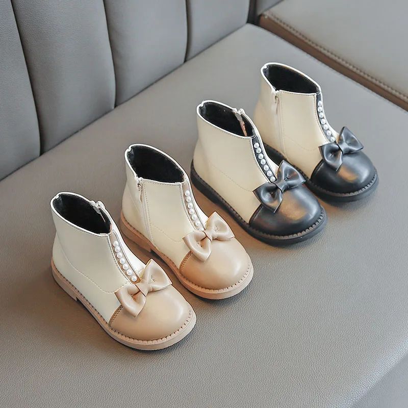 

Dropshipping 2022 kids shoes winter zip up snow boot for girls ankle boots rubber anti slip sole kids shoes