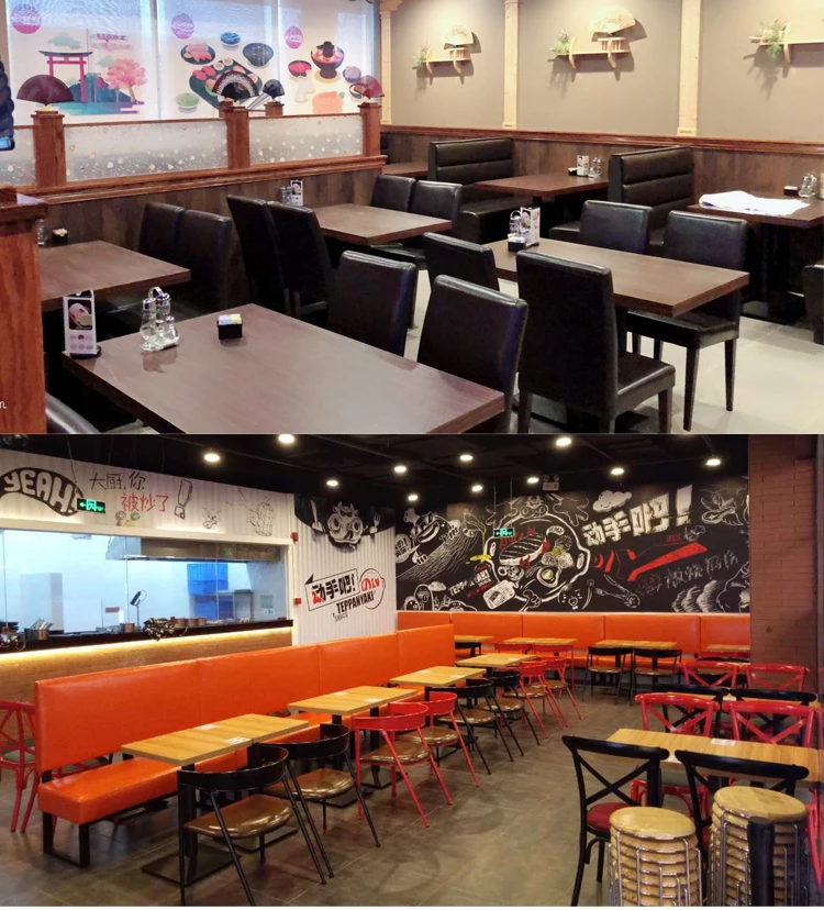 High quality fast food leather sofa furniture restaurant booth