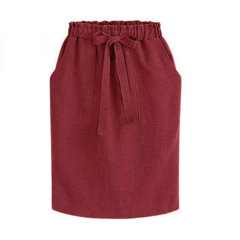 

WW-1261 Professional Pencil Skirt Ladies Big Pocket Skirt Of Tall Waist Bows With Package Short Dresses Sexy Women, Customized color