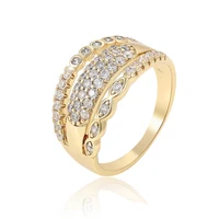 

16310 Xuping special design wedding ring, 14K gold color copper alloy zircon ring for women