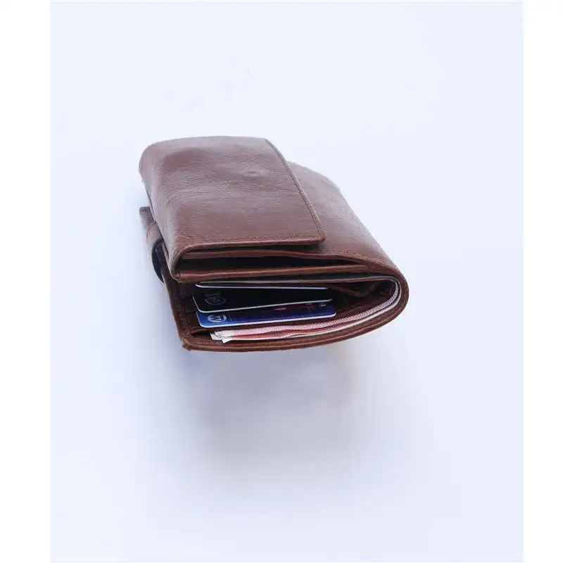 New Korean casual men's wallet Short vertical locomotive British casual multi-function card bag zipper buckle triangle folding