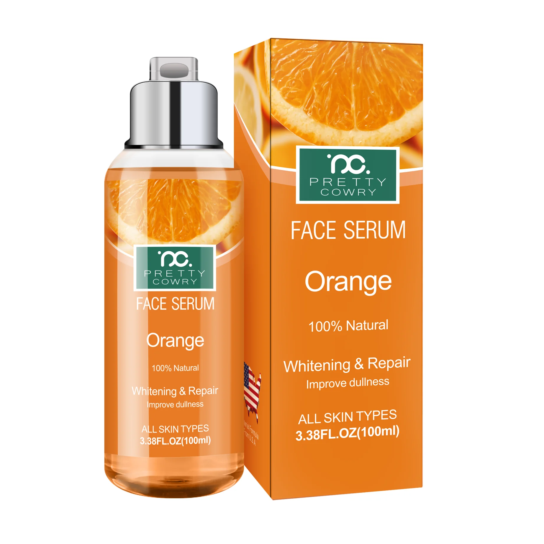 

OEM/ODM/OBM orange/argan oil /avocado/vitamin E/almond 100% natural improve dullness face serum for Skin whitening repairing