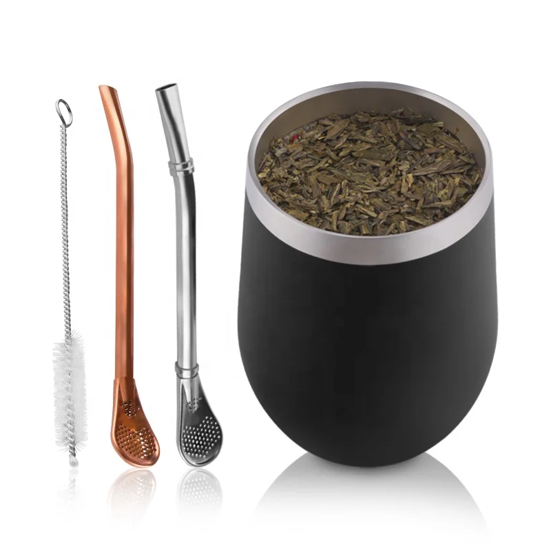 

Yerba Mate Natural Gourd Tea Cup Set Brown With Mate Straw & Cleaning Brush