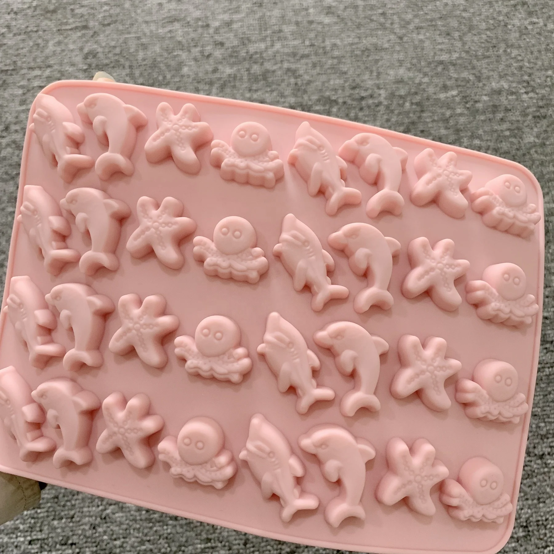 

DIY QQ Silicone Soft Candy Mould Ice Cube Tray Cake Candy Jelly Mould Silicone Gummy Chocolate Cookie Baking Mold Cartoon mold, Blue,pink