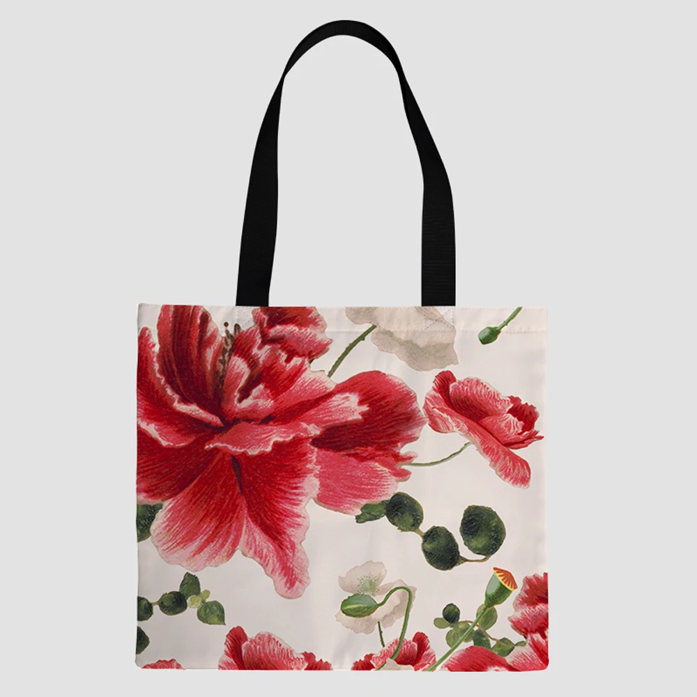 

2021 custom canvas hand shopping bags cosmetic flower handbags wholesale for luxury fashion trends handbag for ladies men tote