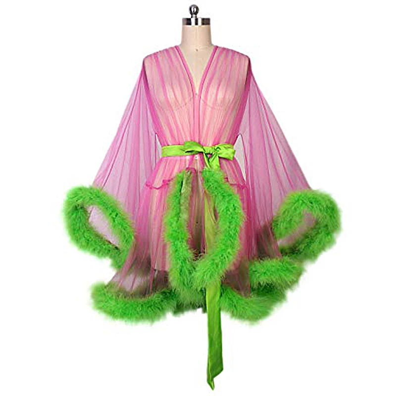flowy robe with fur