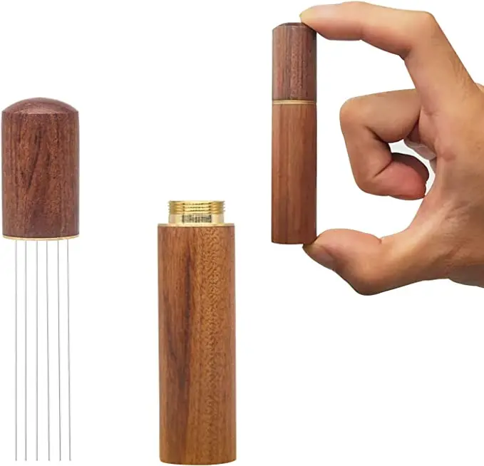 Image of Wood Handle Espresso Coffee Stirrer Coffee Stirring Tool Silver Acrylic Brown Spoons Coffee & Tea Tools Wooden Tamper Natural