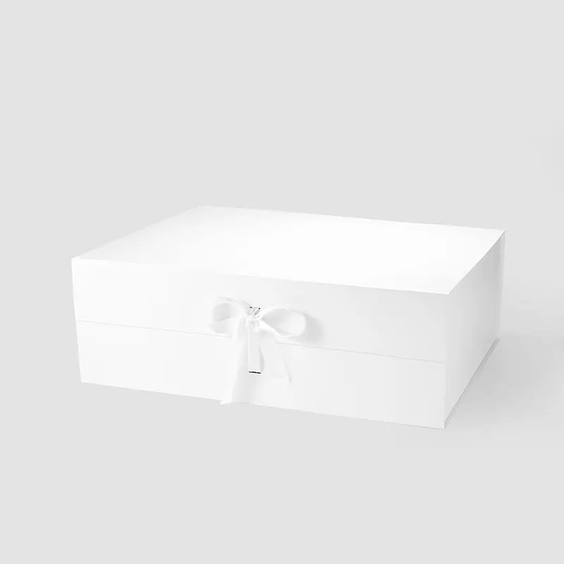 

XXL Extra Large Big Plain White Magnetic Flap Gift Boxes Packaging with Ribbon Wholesale