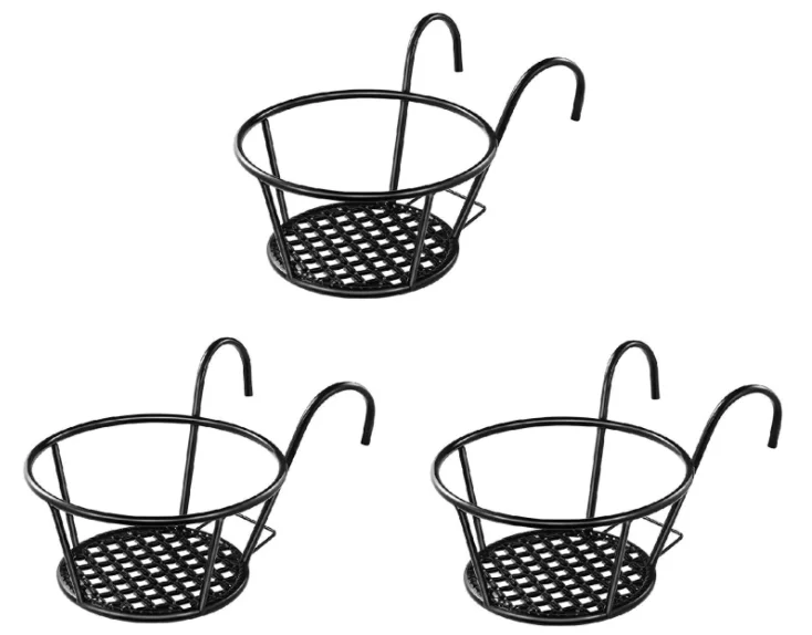 

Iron Art Hanging Baskets Flower Pot Holder Hanger for Patio Balcony Porch or Fence Planters Assemble, Customized color