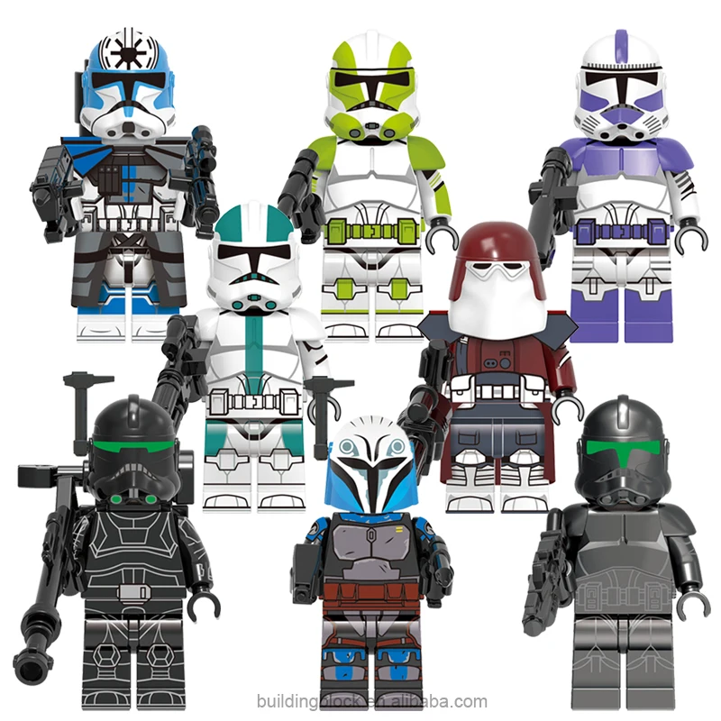 

StarWars Movie X0323 Elite Squad 187th Legion Trooper Grey Galictic Marines Mini Action Building Block Bricks Figure Toy