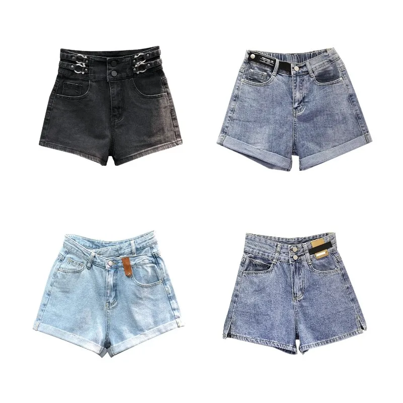 

Hot Popular Fashion Women High Waisted Sky Blue Simple Skinny Jean Shorts,Ladies Slim Fit Denim Shorts