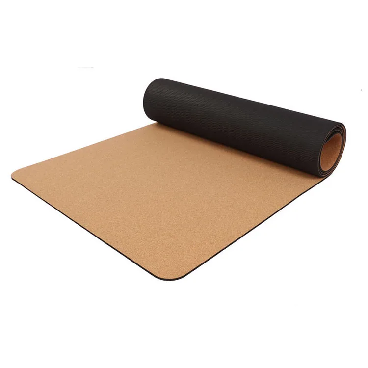 

2022 High quality eco friendly custom print exercise tpe natural cork yoga mat, Customized color
