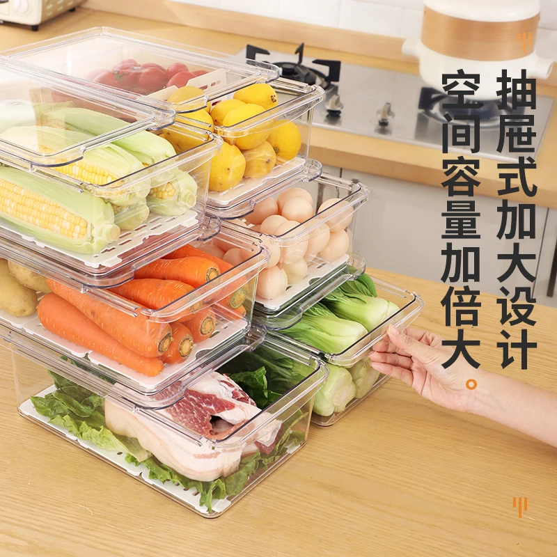 

Wholesale Refrigerator Organizer Bins Save Space Kitchen Organizer Plastic Fridge Organizer, Transparent