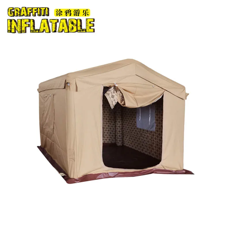 

Camping Hiking 3*3*2.5m square canvas military tents, Saudi Arabia outdoor inflatable air tents, As the picture