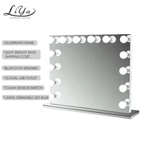 

Free Sample US UL Certified customized bluetooth speaker large hollywood lighted makeup mirror dimmable big LED bulb