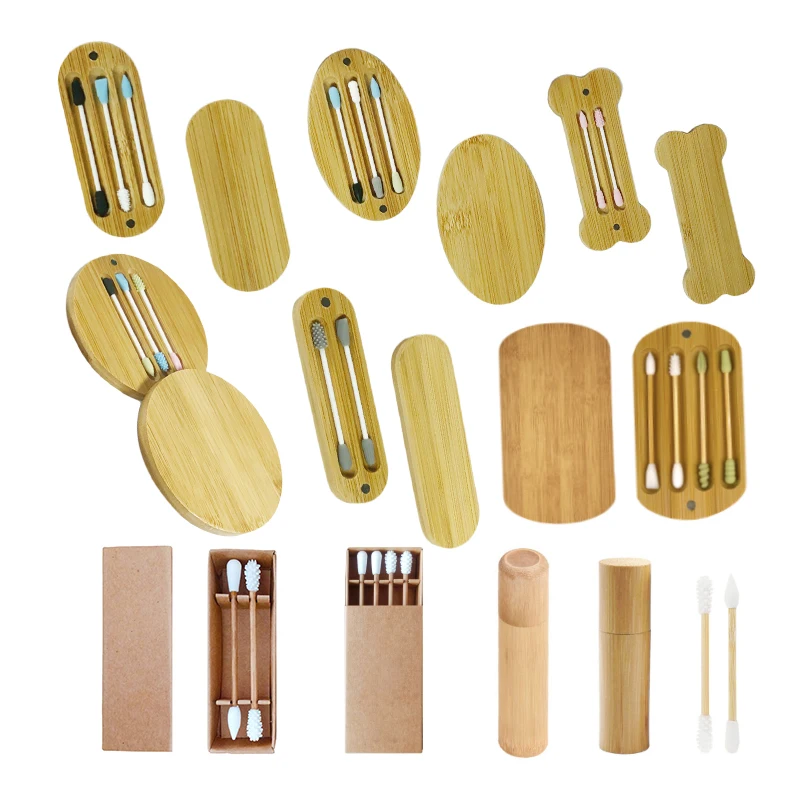 

silicone head bamboo swab bamboo buds customized style bamboo magnetic case