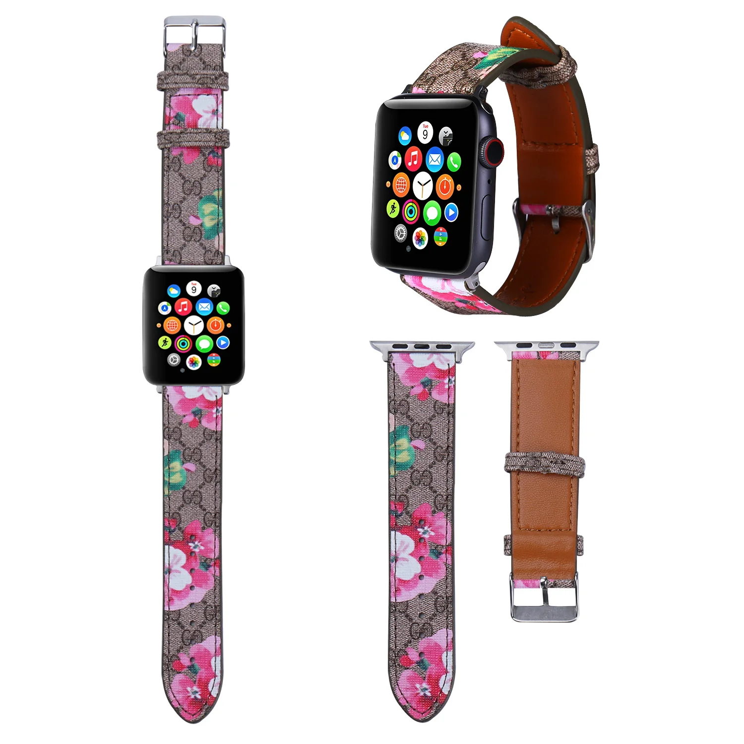 

2021 New luxury Arrivals Fashion Smart iWatch5 Leather Strap Bracelet For 22mm Apple Watch Band series6 bandas de repuesto reloj, Various colors to you choose