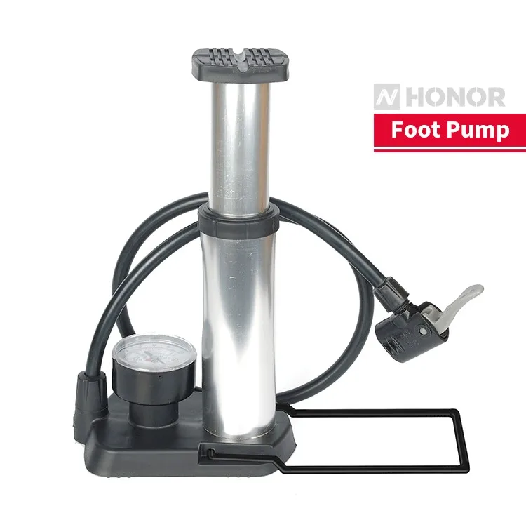 

Authorized Supplier Wholesale Foot Pump 120PSI Gauge Bicycle Pedal Floor Air Inflator Pump Fits Presta and Schrader Tire Pump, Black, gold, silver