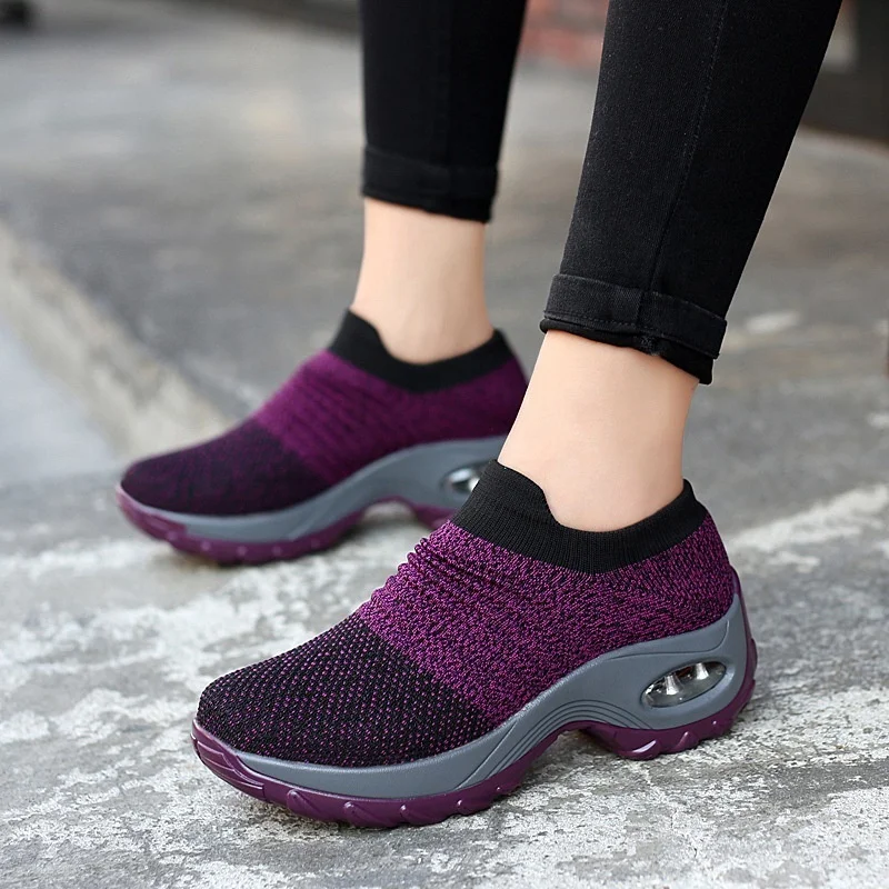 

2022 Women Breathable Sport Shoes Running Shoes Casual Comfortable Sneakers Platform Shoes