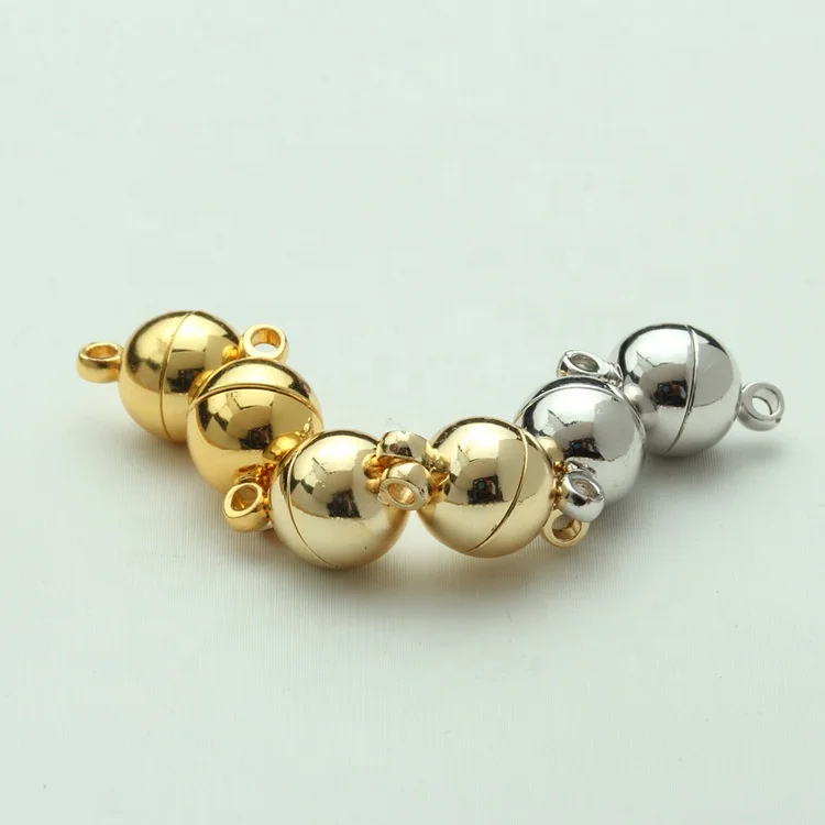 

gold silver gunmetal black magnetic ball clasp for necklace bracelet size range
