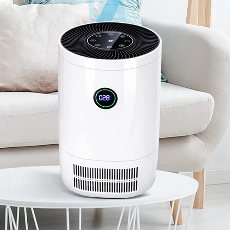 4 Layers Hepa Filter Smart Display Odor Allergies Eliminator Mini Portable Air Purifier with UV Light