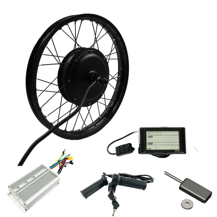 Fast speed 72V 5000w hub motor 19 inch motorcycle electric bike Kit