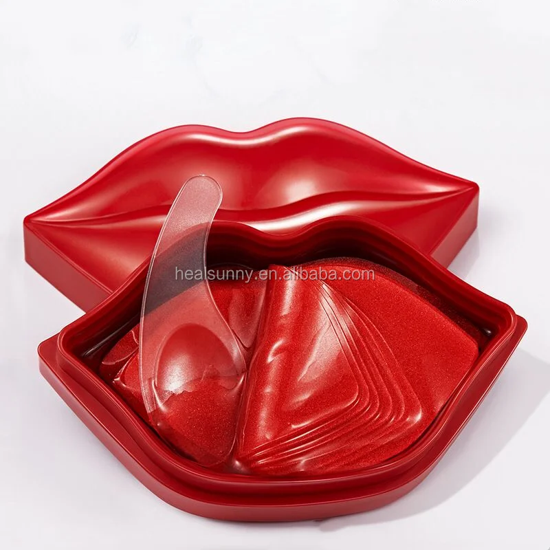 

Moisturizing Plumping Hydrogel Exfoliate to improve lip lines lip mask Collagen Crystal Lip make sheet lipstick, Red, pink