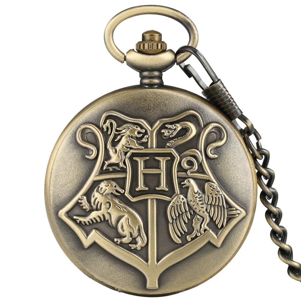

Retro Harry Potter Bronze 3D Animal Quartz Pocket Watch Men Women Kids Watches Necklace