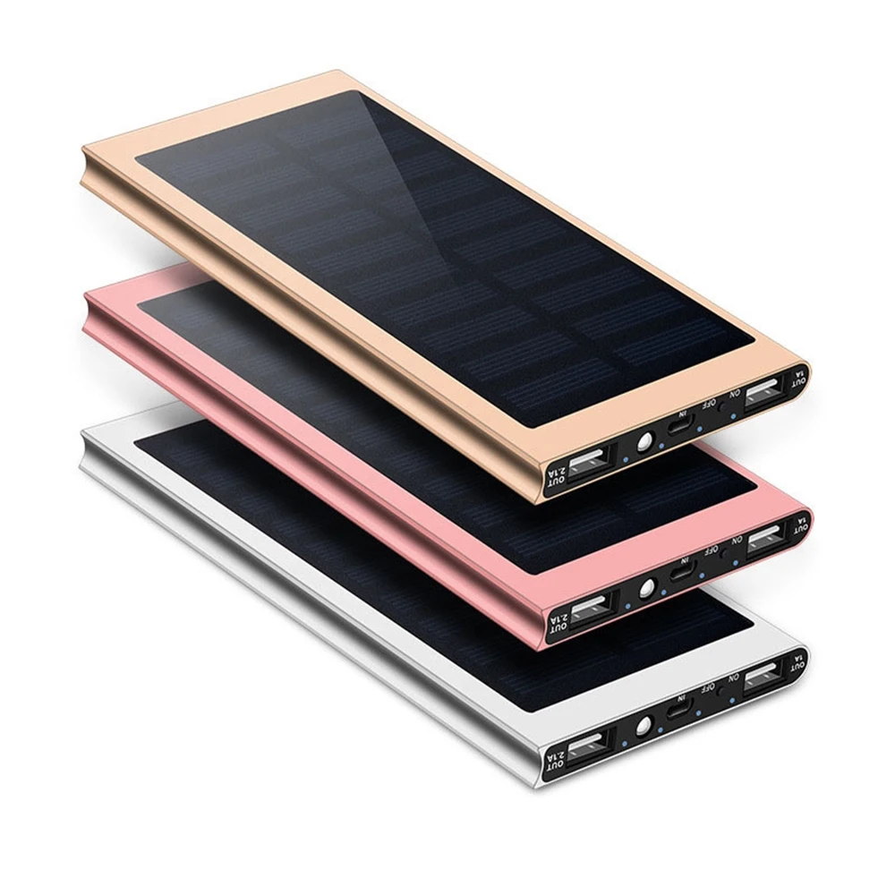 

Solar 20000mah power bank Ultra Slim 20000mah power bank with led light Support custom logo, 7 colors