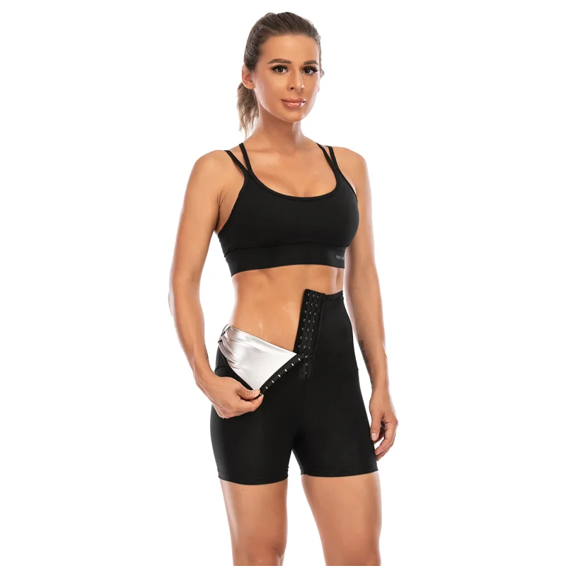 

NANBIN High Waist Tummy Control Workout Sweat Shaper Shorts Womens Waist Trainer Leggings, As shown