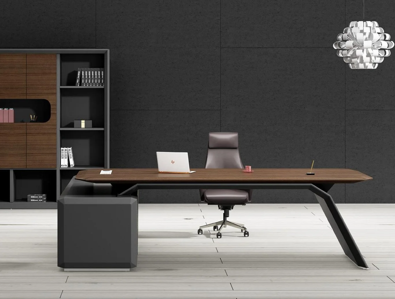 Best Seller Modern Luxurious Natural Wood Veneer Full Office Furniture 