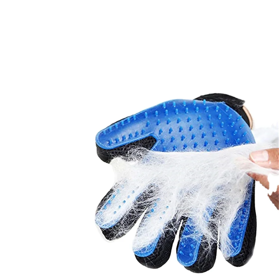 

QY Professional Animal Comb Silicone Pet Grooming Gloves Hot Selling Lazy Artifact To Hair Gloves Dog Bathing Cleaning Supplies