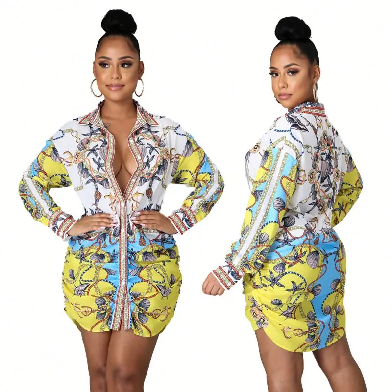 

long sleeve women trendy blouse printed women clothing tops blouse