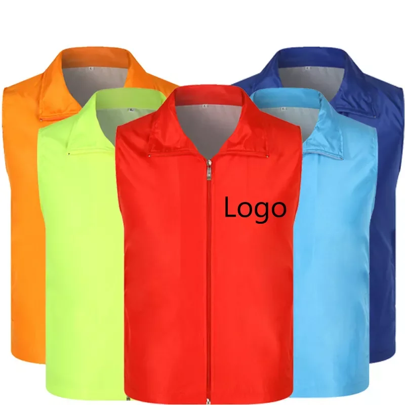 

Customized Logo Safety Vest Windproof Multi pocket Security Vest