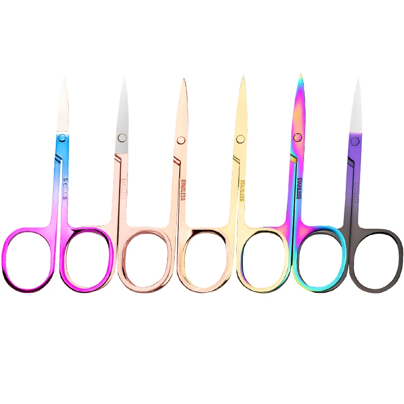 

Wholesale 6 Design Laser Nail Scissors Shears Curved Sharp Blades for Cutting Trimming Cuticles, As pictures