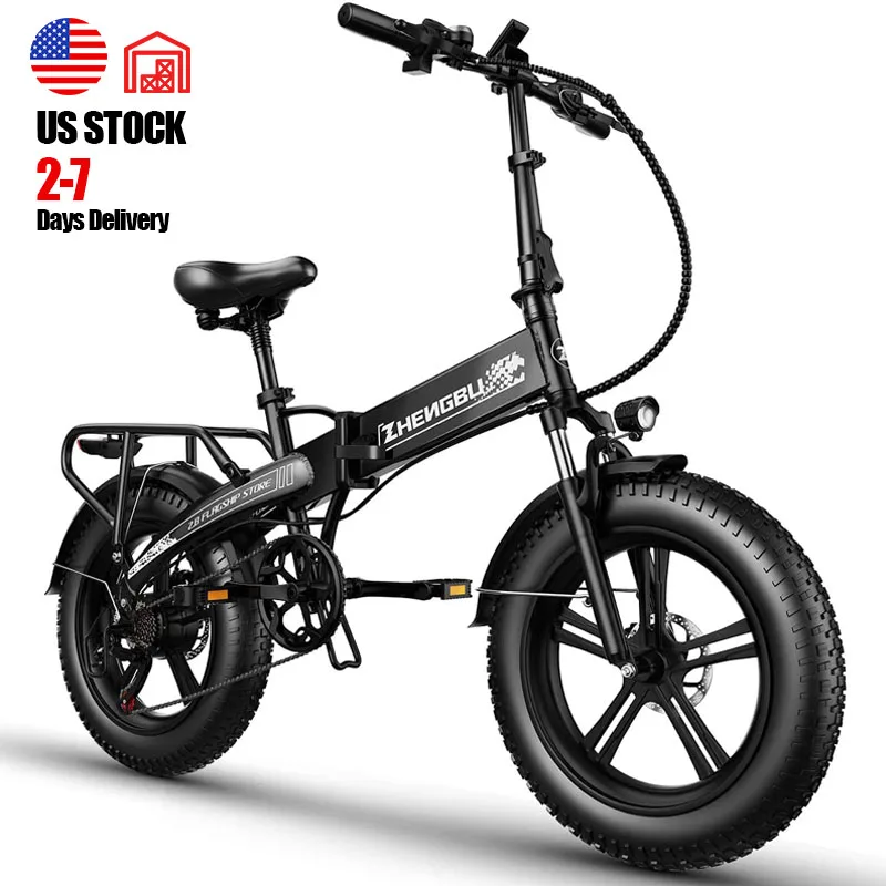 

US warehouse 20 inch 48V 10Ah 750W folding lithium battery Shimano 7 speed fat tire electric Bicycle E bike Electric Bike